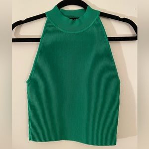 Aritzia Babaton Sculpt Knit Halter Top in Gloss Green, Size M